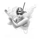 swimmer tattoo design idea