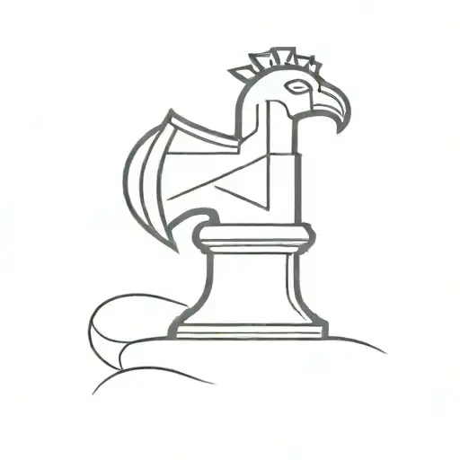 number 1 in the form of a rook chess piece tattoo design idea