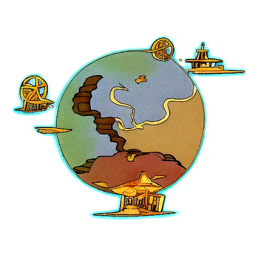 treasure planet map tattoo design idea