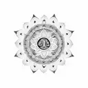 A dotwork mandala design with the initials 'TSM' at the center, symbolizing the bond between siblings tattoo design idea