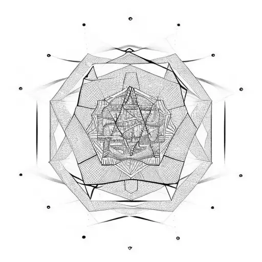 hexagram with quarks in each corner tattoo design idea