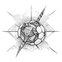 soccer tattoo of Guadalajara logo tattoo design idea