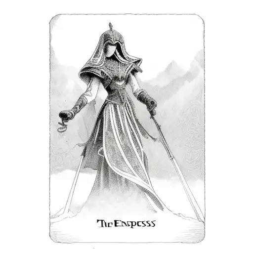 the empress tarot card black and white tattoo design idea