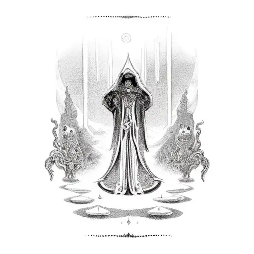 the empress tarot card black and white tattoo design idea