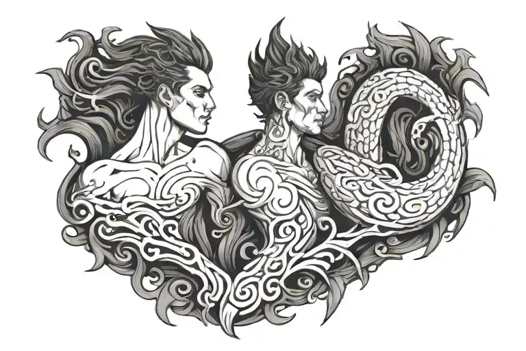 I want to represent the bond between brothers and the mutual trust that you can always count on and the falsity of others tattoo design idea