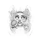 A dotwork tattoo inspired by Juice Wrld's music and the psychology of emotions tattoo design idea