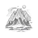 heart beat  turned into mountain range tattoo design idea