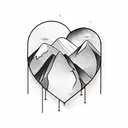 heart beat  turned into mountain range tattoo design idea