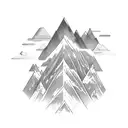 heart beat  turned into mountain range tattoo design idea