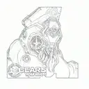 a character from gears of war tattoo design idea