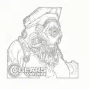 a character from gears of war tattoo design idea