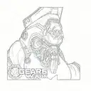a character from gears of war tattoo design idea
