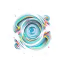 line continue wave tattoo design idea