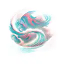 line continue wave tattoo design idea