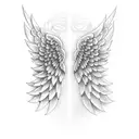 angel wings with date 2-08-15  tattoo design idea