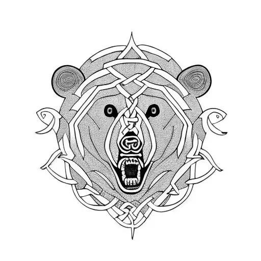 Celtic angry bear tattoo design idea