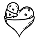 ice cream with hearts tattoo design idea