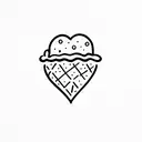 ice cream with hearts tattoo design idea