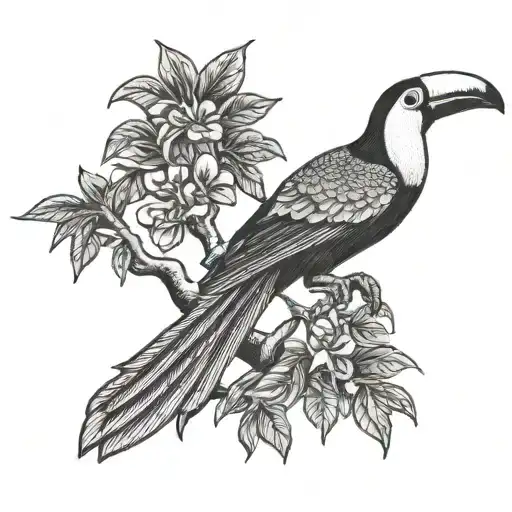 toucan ayahuasca tree tattoo design idea