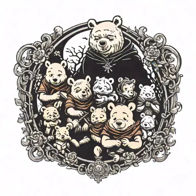 Winnie the Pooh and Friends  tattoo design idea