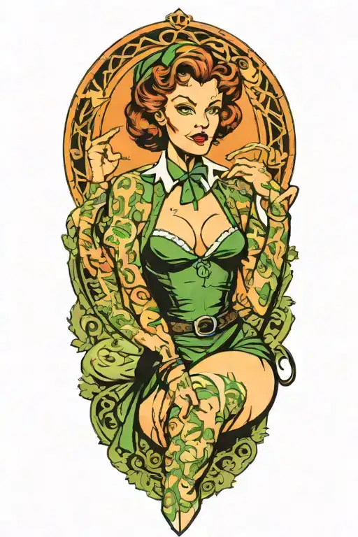 Professor McGonagall pinup girl bikini tattoo design idea