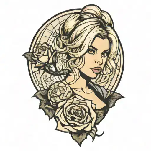 rose tyler pinup girl tattoo design idea