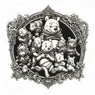 Winnie the Pooh and Friends  tattoo design idea
