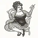 bbw pinup girl tattoo design idea