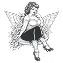 bbw pinup girl tattoo design idea