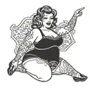 bbw pinup girl tattoo design idea