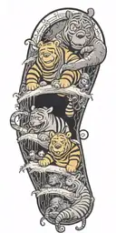 Winnie the Pooh, Tigger, and Eeyore  tattoo design idea