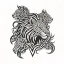 lion, Eagle, wolf surrounded tattoo design idea