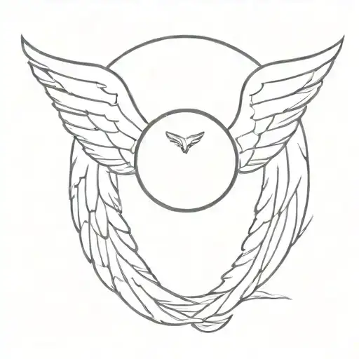 Angel wings and halo tattoo design idea