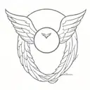 Angel wings and halo tattoo design idea