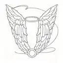 Angel wings and halo tattoo design idea