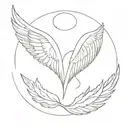 Angel wings and halo tattoo design idea