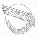 Angel wings and halo tattoo design idea