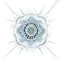 white mandala transforming into a jellyfish tattoo design idea