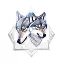 design a tattoo of two brothers as wolves symbolizing eternity with a rose and a gun with an arrow tattoo design idea