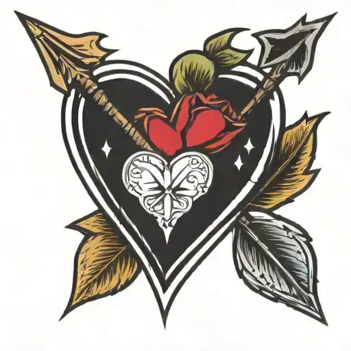 GCU forever heart arrow piercing tattoo design idea