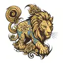 Lion, elephant tattoo design idea
