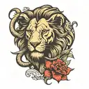 Lion, elephant tattoo design idea
