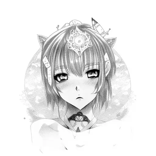 anime girl bdsm tattoo design idea