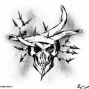 rose with thorns flame barbed wire brass knuckles skull tattoo design idea