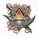 pink Floyd prism tattoo design idea