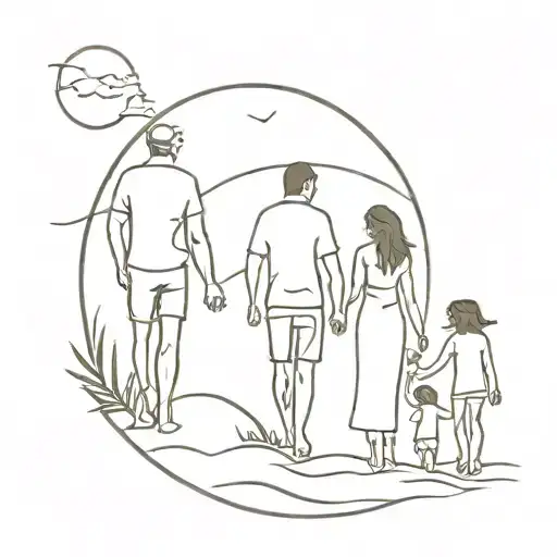beach family matching tattoo tattoo design idea