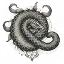 Scorpio with snake and 2001 birth year tattoo design idea