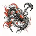Scorpion with snake  tattoo design idea