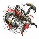 Scorpion with snake  tattoo design idea