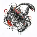Scorpion with snake  tattoo design idea